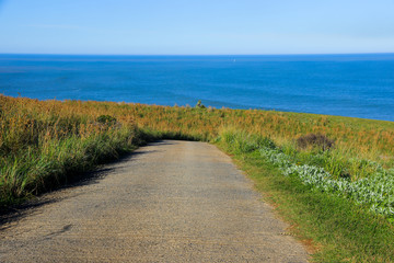 Road leading to the Indian Ocean, East London Coast Nature Reserve, Eastern Cape province, South Africa