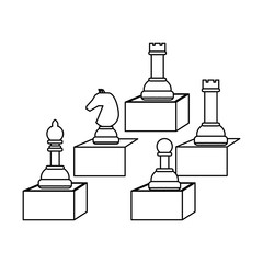 chess pieces design over white background, vector illustration
