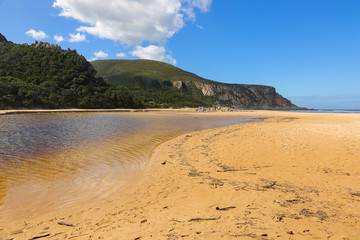 Nature's Valley lagoon on the Garden Route in the Tsitsikamma National Park, Western Cape, South Africa