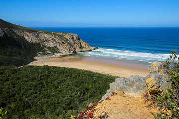 Nature's Valley beach seen from Pig's Head on the Garden Route in the Tsitsikamma National Park, Western Cape, South Africa