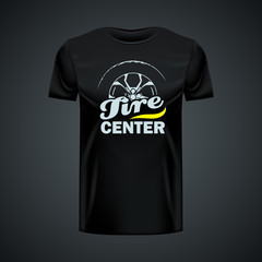 Vintage t-shirt template with Tire Center