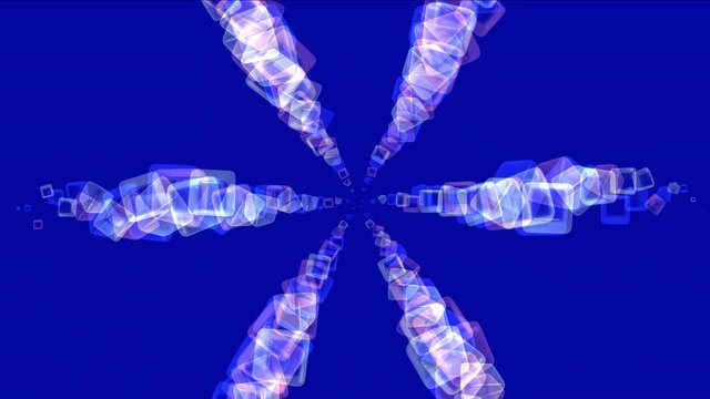 4k Abstract flying glass boxes background,flame lighters fireworks particle,smelting melting precious stones,geometric explosion flower backdrop.