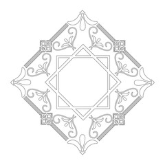 art deco frame borders retro geometric floral style