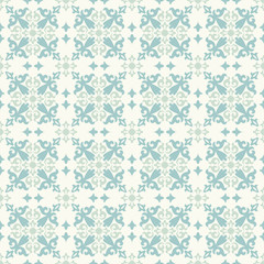 Seamless light background with green pattern in baroque style. Vector retro illustration. Ideal for printing on fabric or paper.