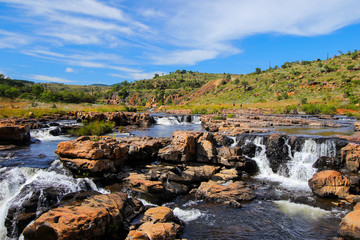 Rapids at Bourke's Luck Potholes geological formation in the Blyde River Canyon area, Mpumalanga district, South Africa