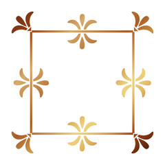 square victorian golden frame vector illustration design