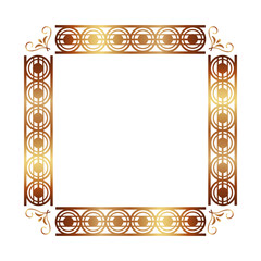 square victorian golden frame vector illustration design