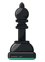 bishop chess piece over white background. vector illustration