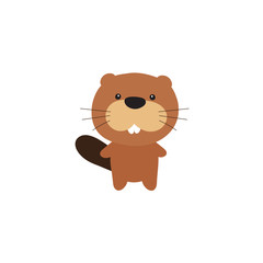 Vector cartoon beaver