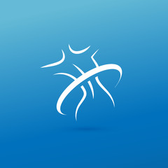 Illustration of business logotype fitness and diet.