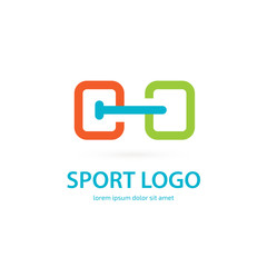 Illustration of business logotype bodybuilding and sport.