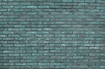 Obraz premium Green brick wall background, wallpaper. Green bricks pattern, texture.