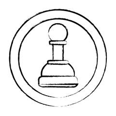 pawn piece over decorative circle and white background, vector illustration