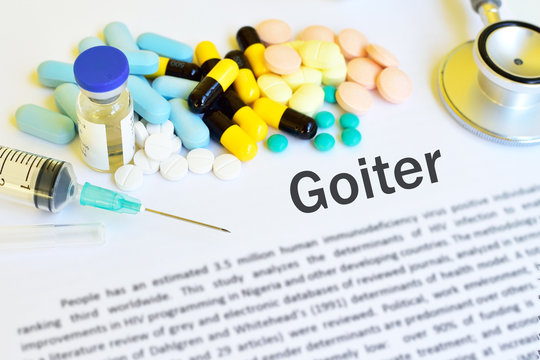 Syringe with drugs for Goiter disease treatment