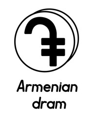 Fototapeta premium coin with armenian dram sign