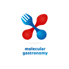 Illustration of business logotype molecular gastronomy.