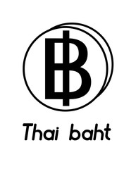 coin with thai baht sign