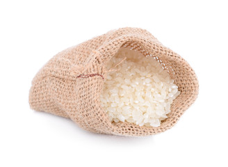 Jasmine rice on white background