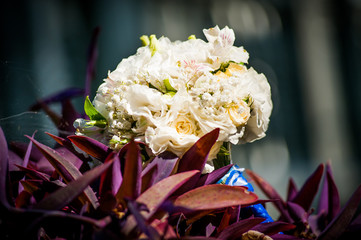 Wedding bouquet of different flowers