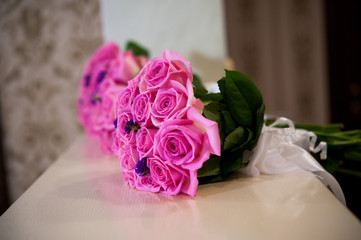 Wedding bouquet of different flowers