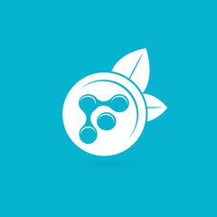 Illustration of business logotype molecular gastronomy.