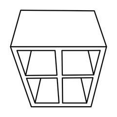wooden furniture cabinet organizer office top view vector illustration