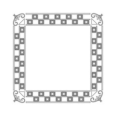 art deco frame elegant decorative square style vector illustration