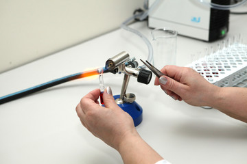 Scientific laboratory of pharmaceutics. Sealing ampoule for rese