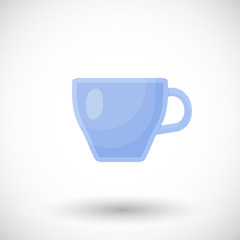 Glass clear cup vector flat icon