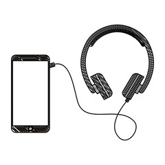 smartphone headphones connection technology gadget vector illustration vector illustration