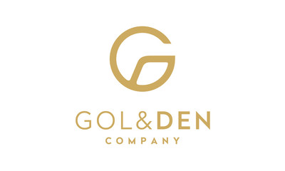 Golden Initial G D  DG GD monogram luxury logo design inspiration