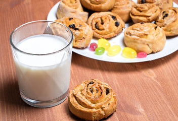 cookies baked at home by an amateur, next glass of milk