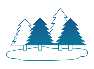 Obraz premium forest pines landscape scene vector illustration design