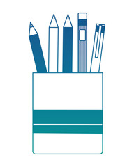 pencil holders isolated icon vector illustration design