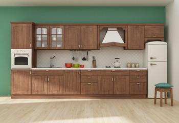 Kitchen interior 3D rendering