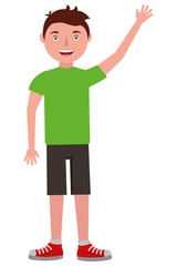 young man standing character in casual clothes vector illustration