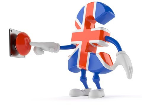 Pound currency character pushing button