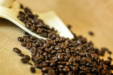 Spilled coffee beans 