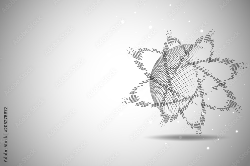 Wall mural abstract global network connection.circle point and line composition concept of global business. vec