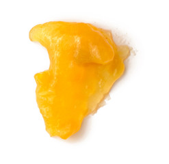 Apricot jam spread isolated over white background