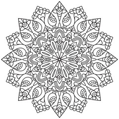 Vector flower mandala for coloring book