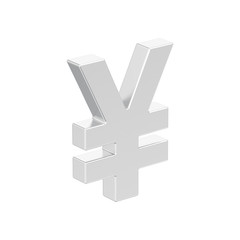 Obraz premium 3D illustration isolated silver yen money