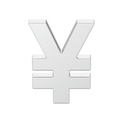 Obraz premium 3D illustration isolated silver yen money