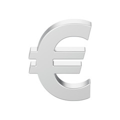 3D illustration isolated silver uero money