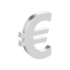 3D illustration isolated silver uero money