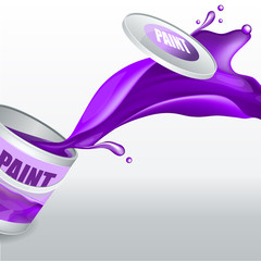 Splash Violet paint. Realistic 3D image