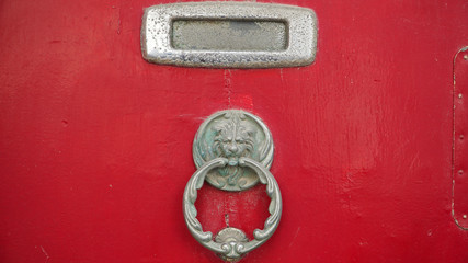 Famous door handles in the ancient city of Valletta, Malta.