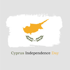 Vector Illustration. Hand draw Cyprus flag. National Cyprus banner for design. Cyprus Independence day