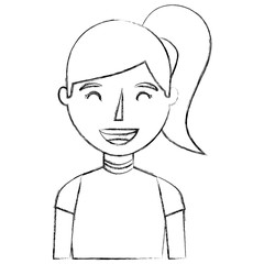young woman avatar character vector illustration design
