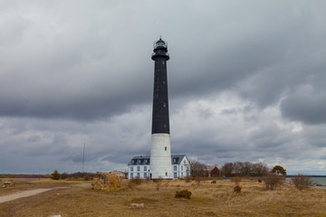 Fototapeta na wymiar Lighthouse Sorve on Saaremaa island in Estonia